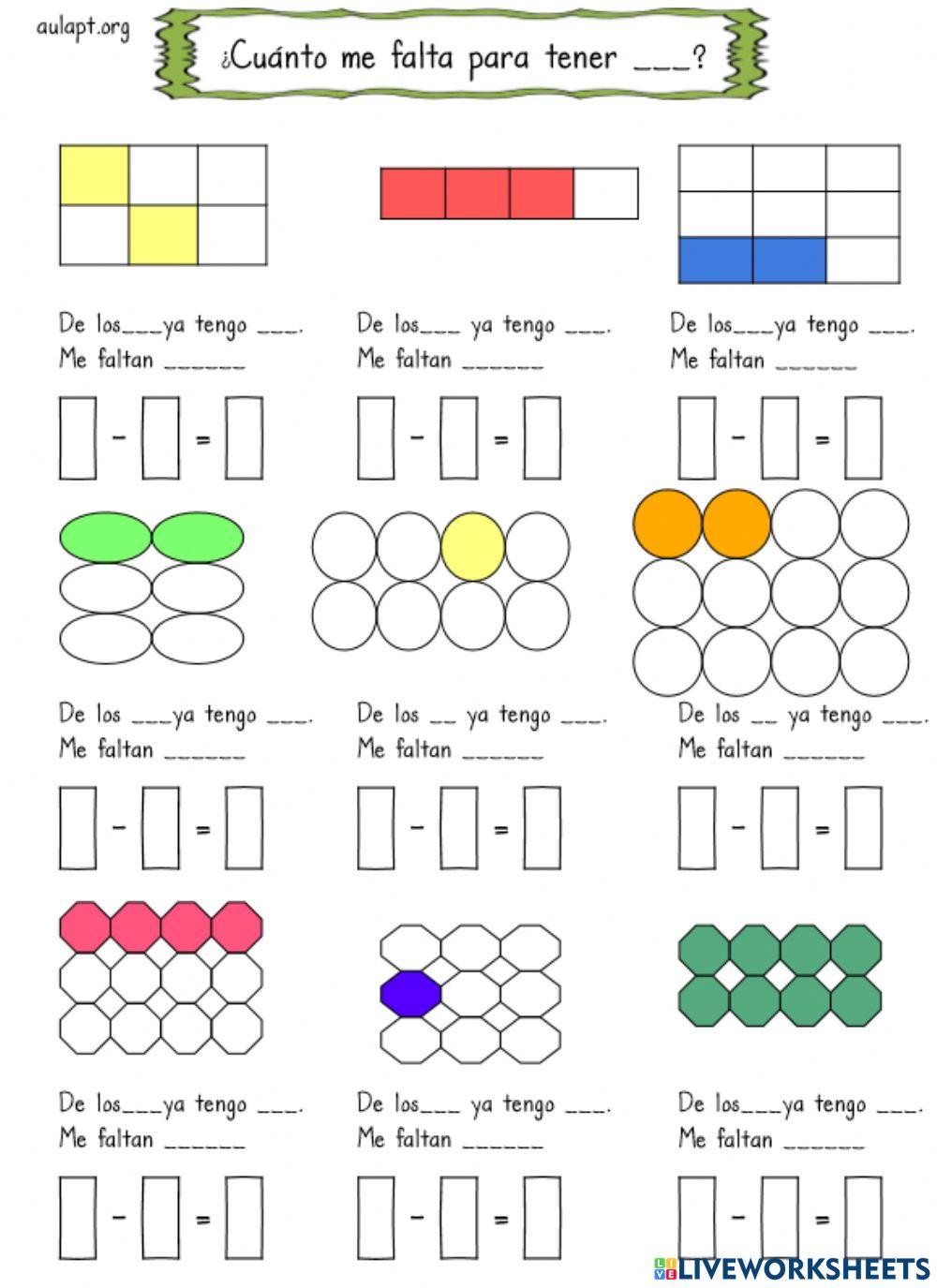 ¿cuánto falta? interactive worksheet Live Worksheets