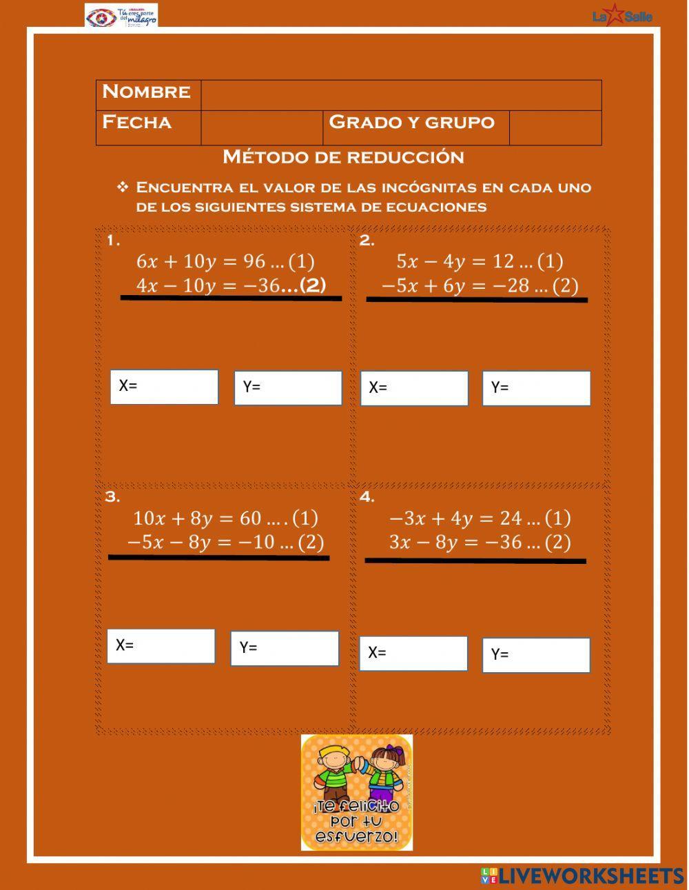 Método de suma y resta