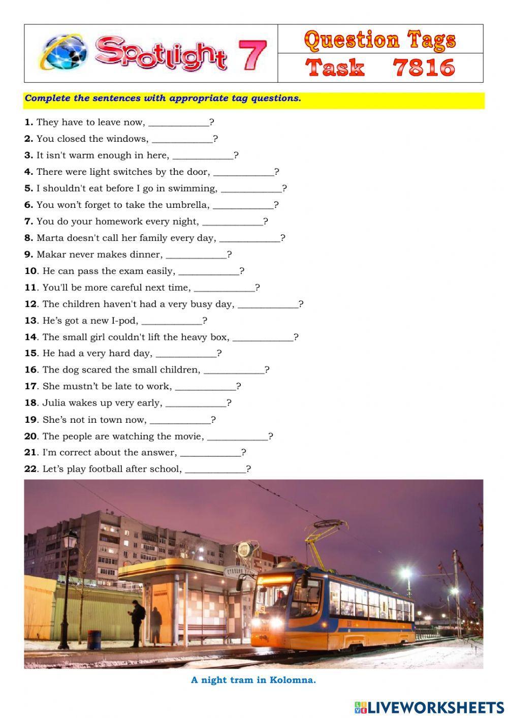 Spotlight 7 Task 7816