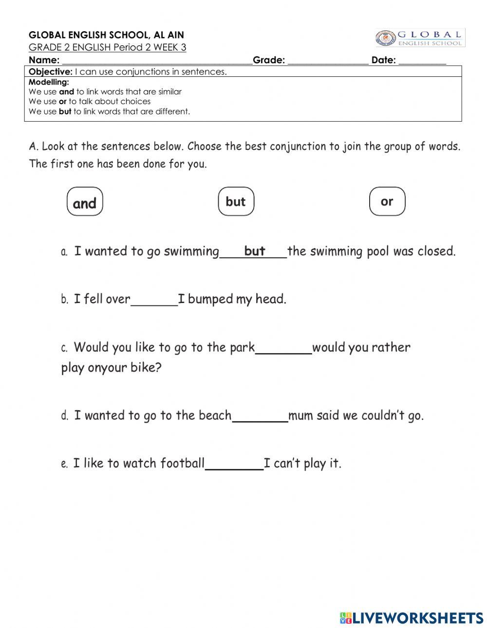 English- Conjunctions
