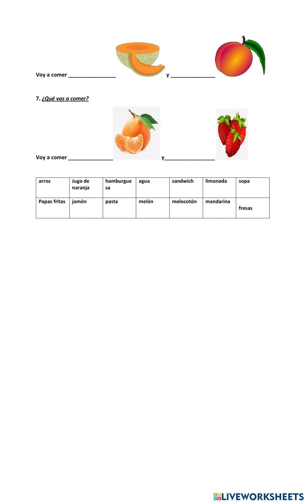 Los alimentos Los alimentos