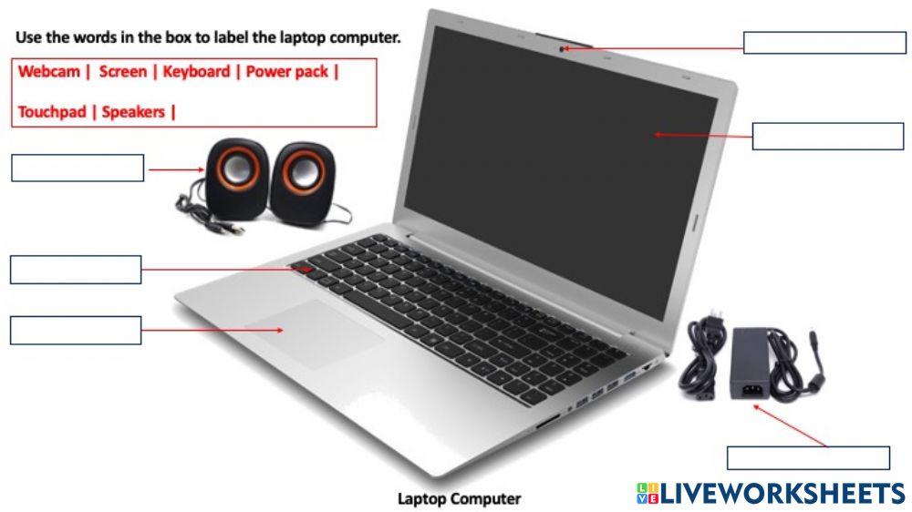 Label the parts of the laptop computer Label the parts of the laptop computer
