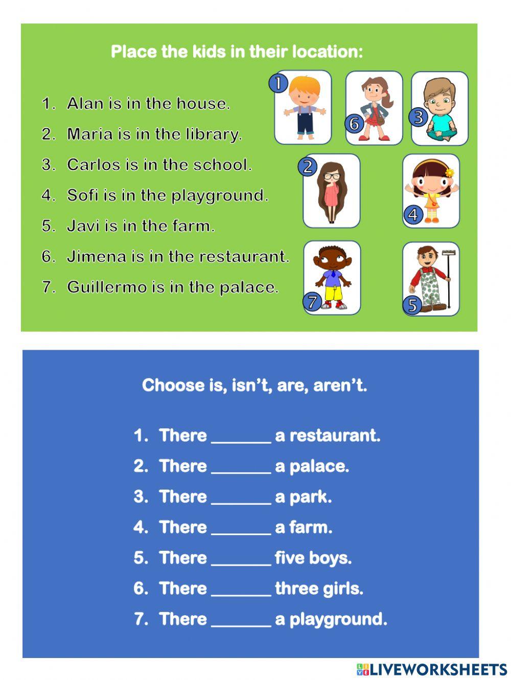 Locations with there is- there are