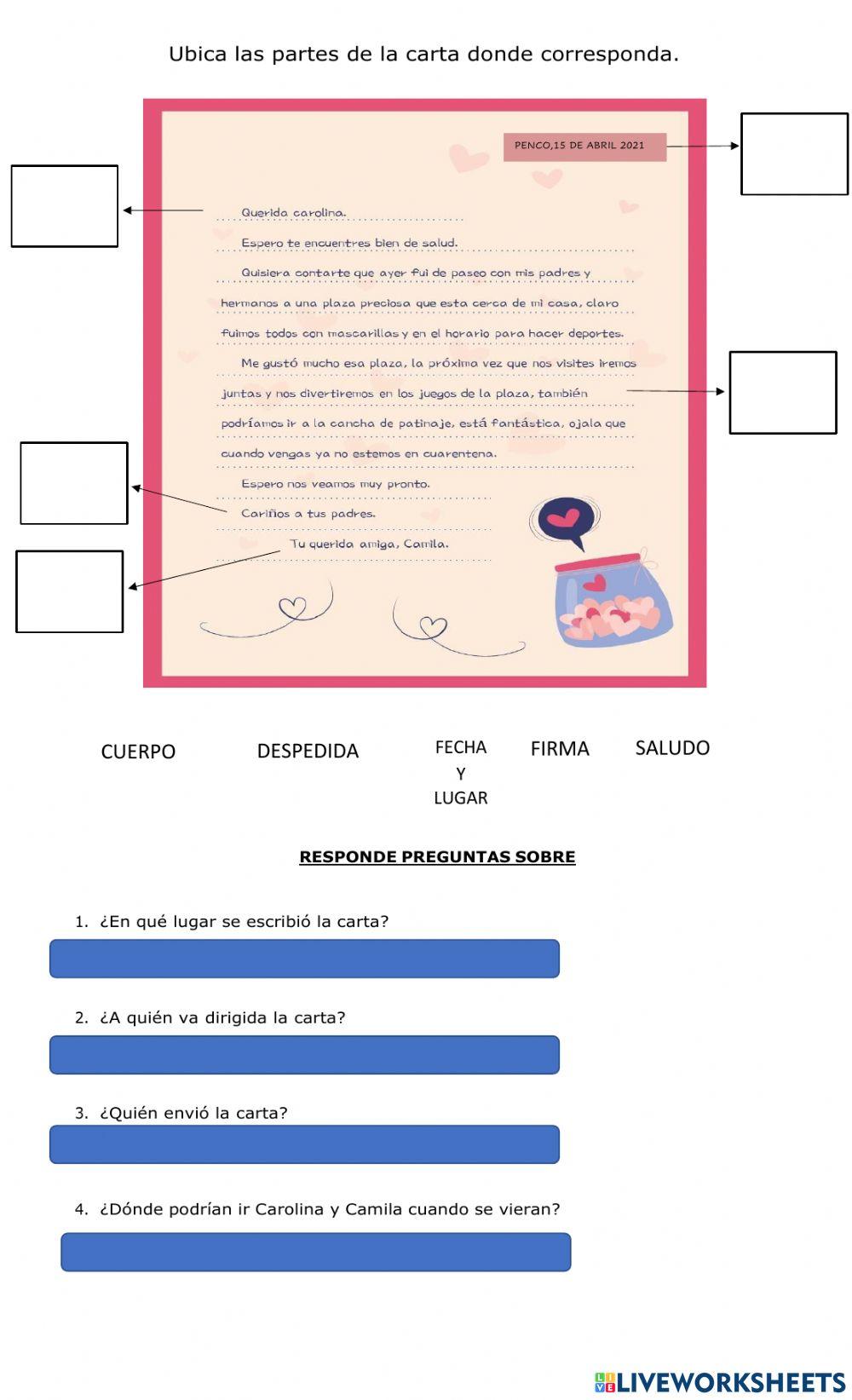 La carta y sus partes