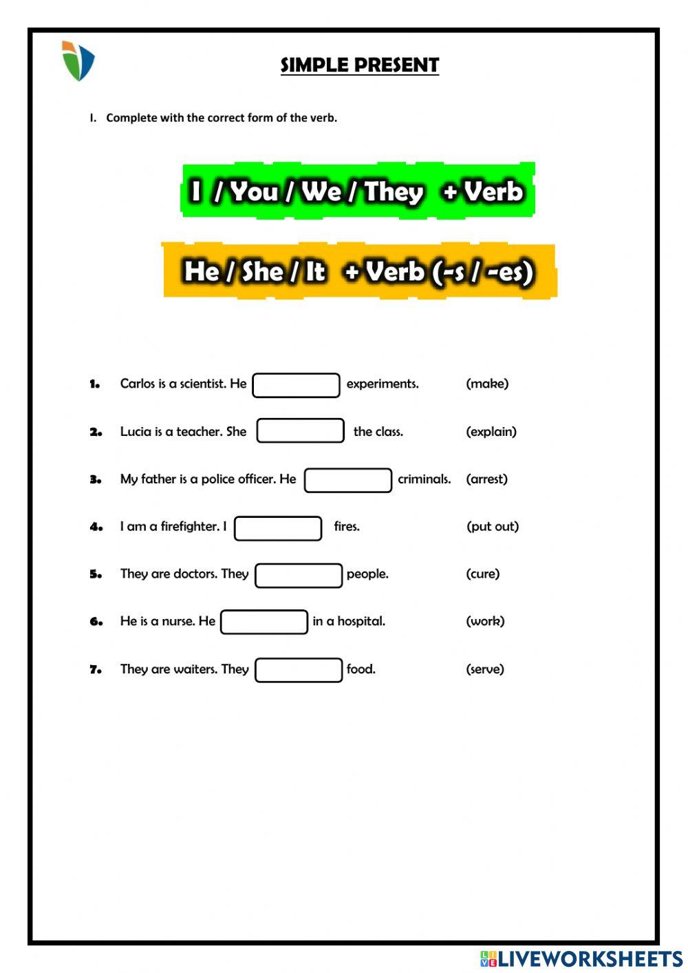 Grammar worksheet