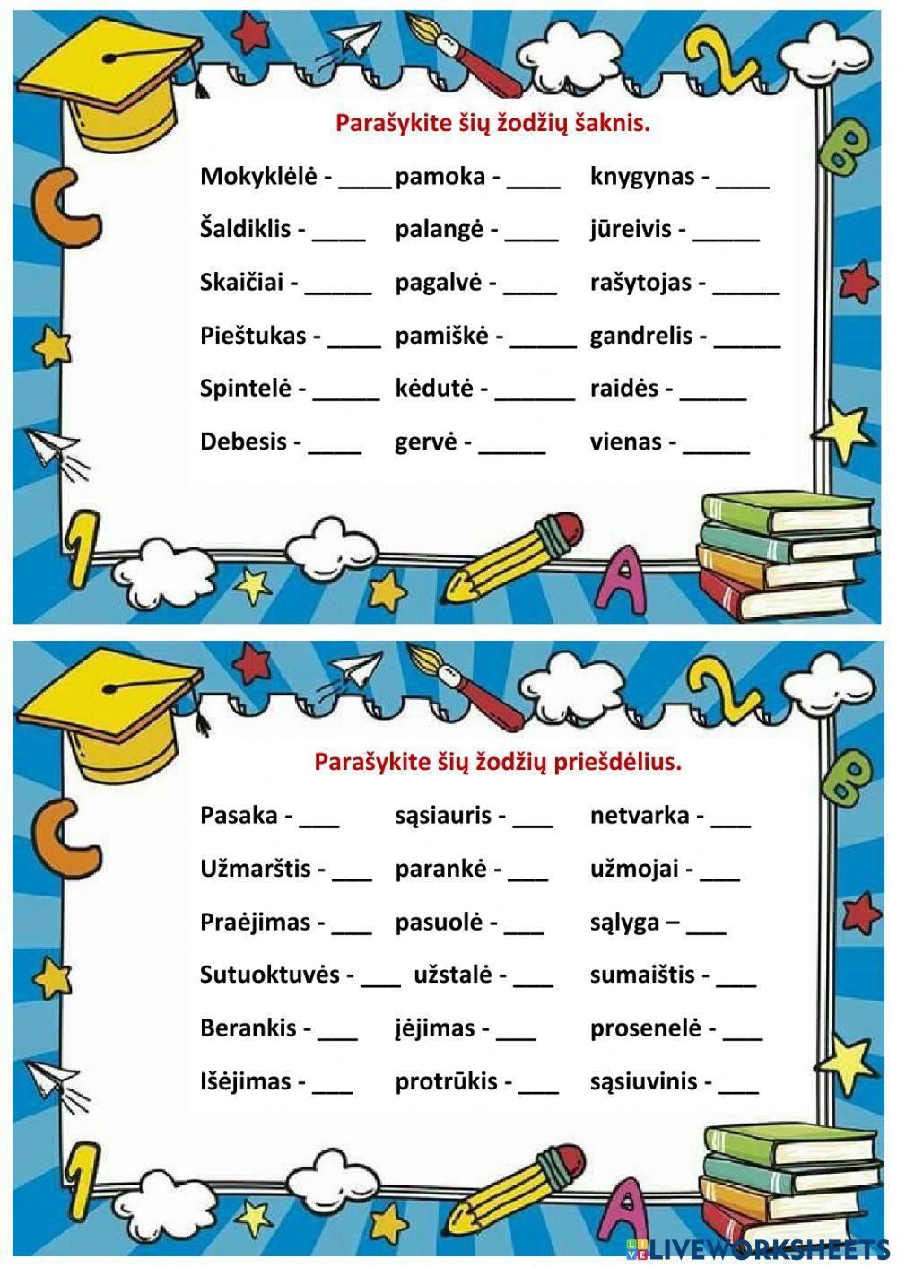 Šaknis.Priešdėlis