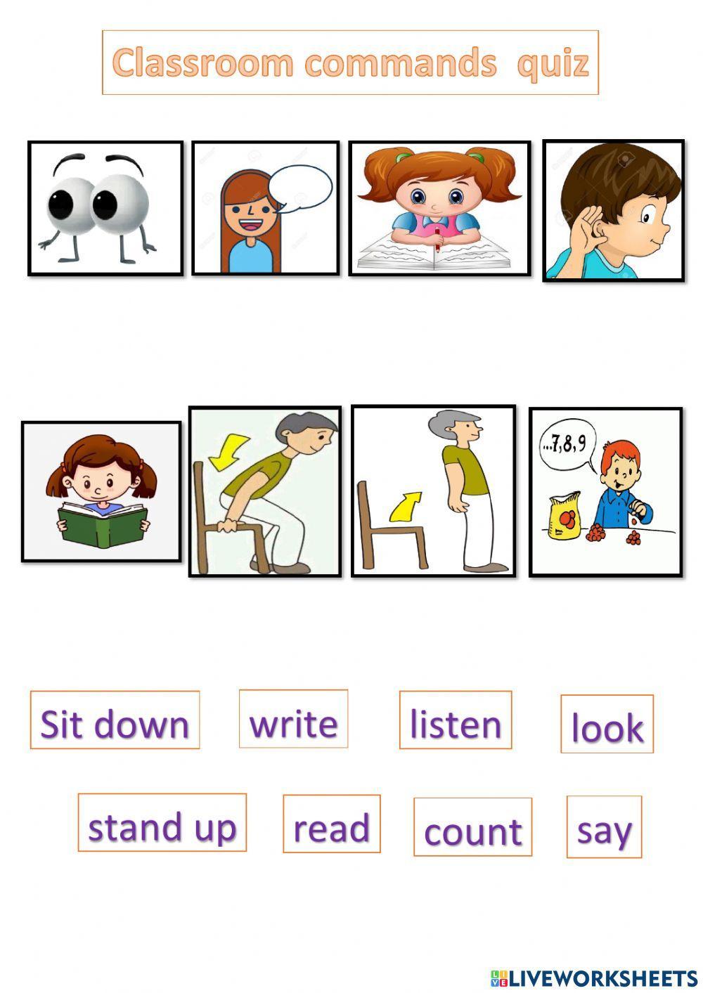 Classroom commands (2nd grade)