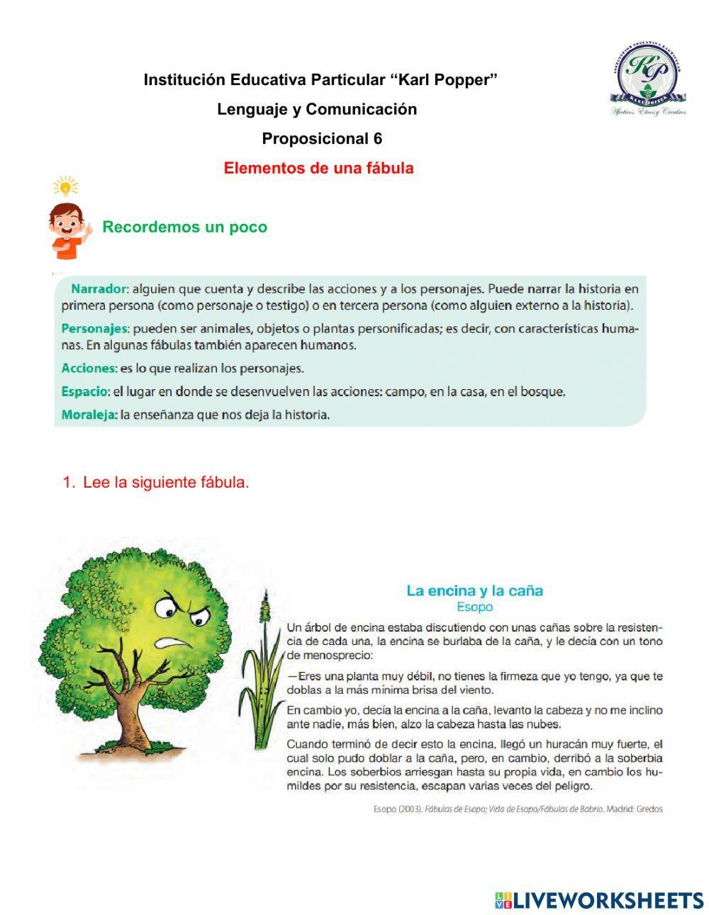 Elementos de una fábula