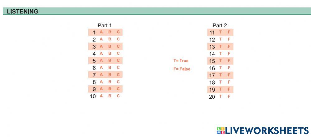 ESB B1 PT4 - Listening