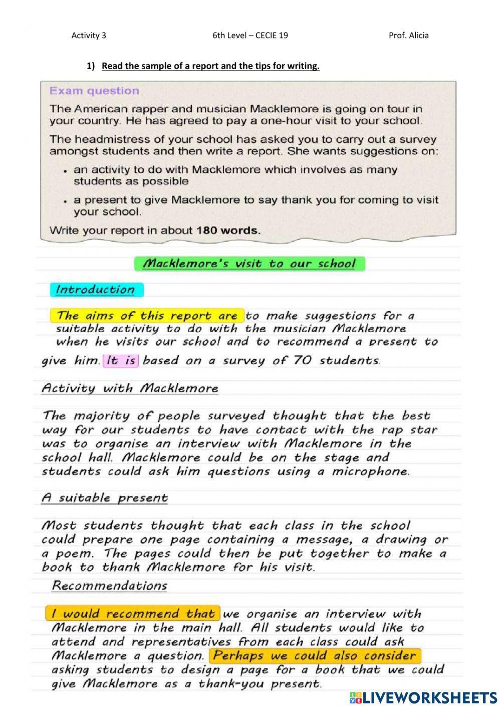 Tips for writing a report