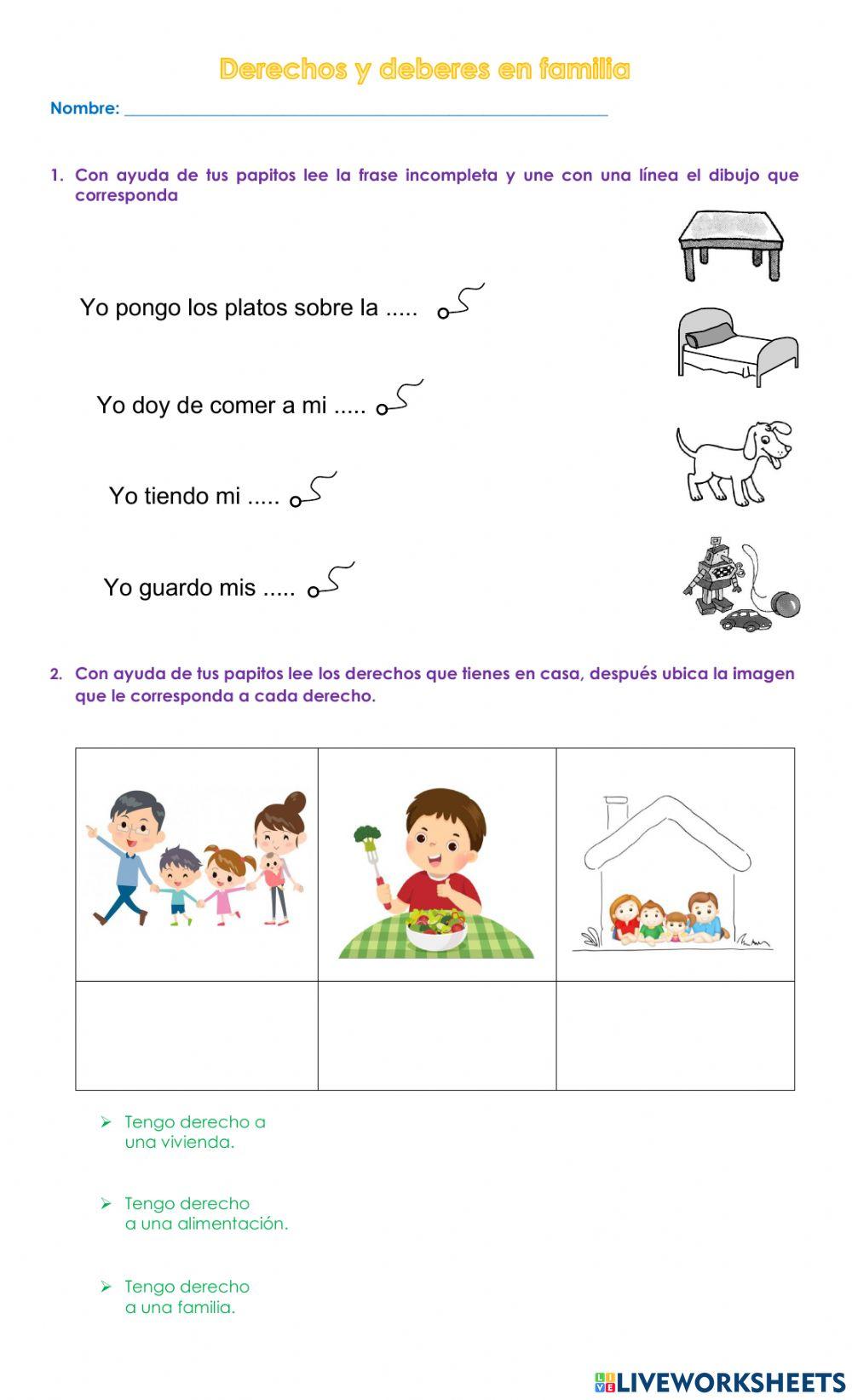 Derechos y deberes en familia