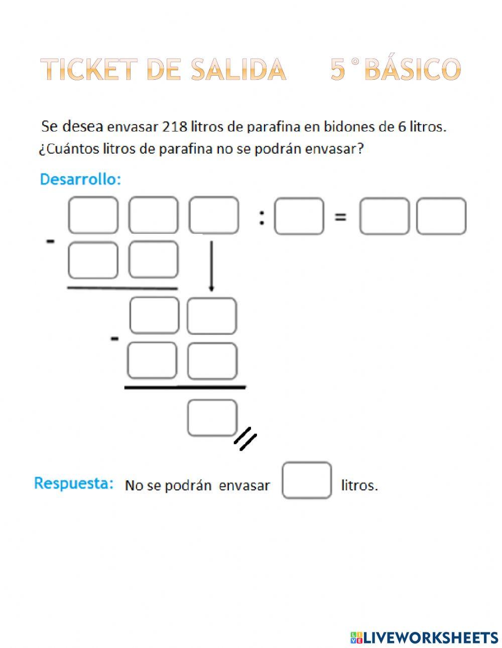 División con resto distinto de cero