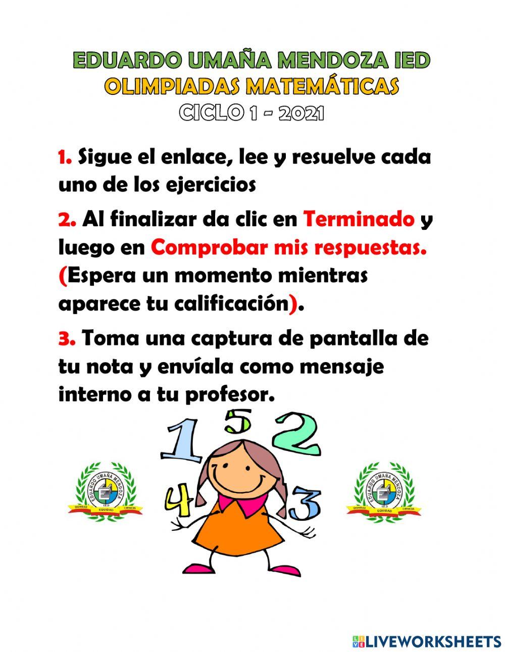 Olimpiada matemática - ciclo 1