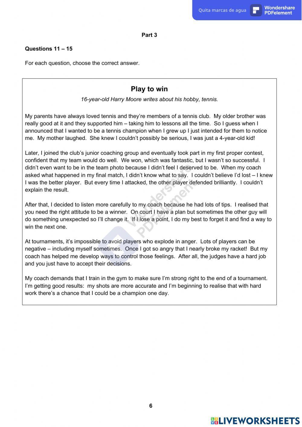 Pet Exam 2-Reading Paper (Parts 1 to 3)