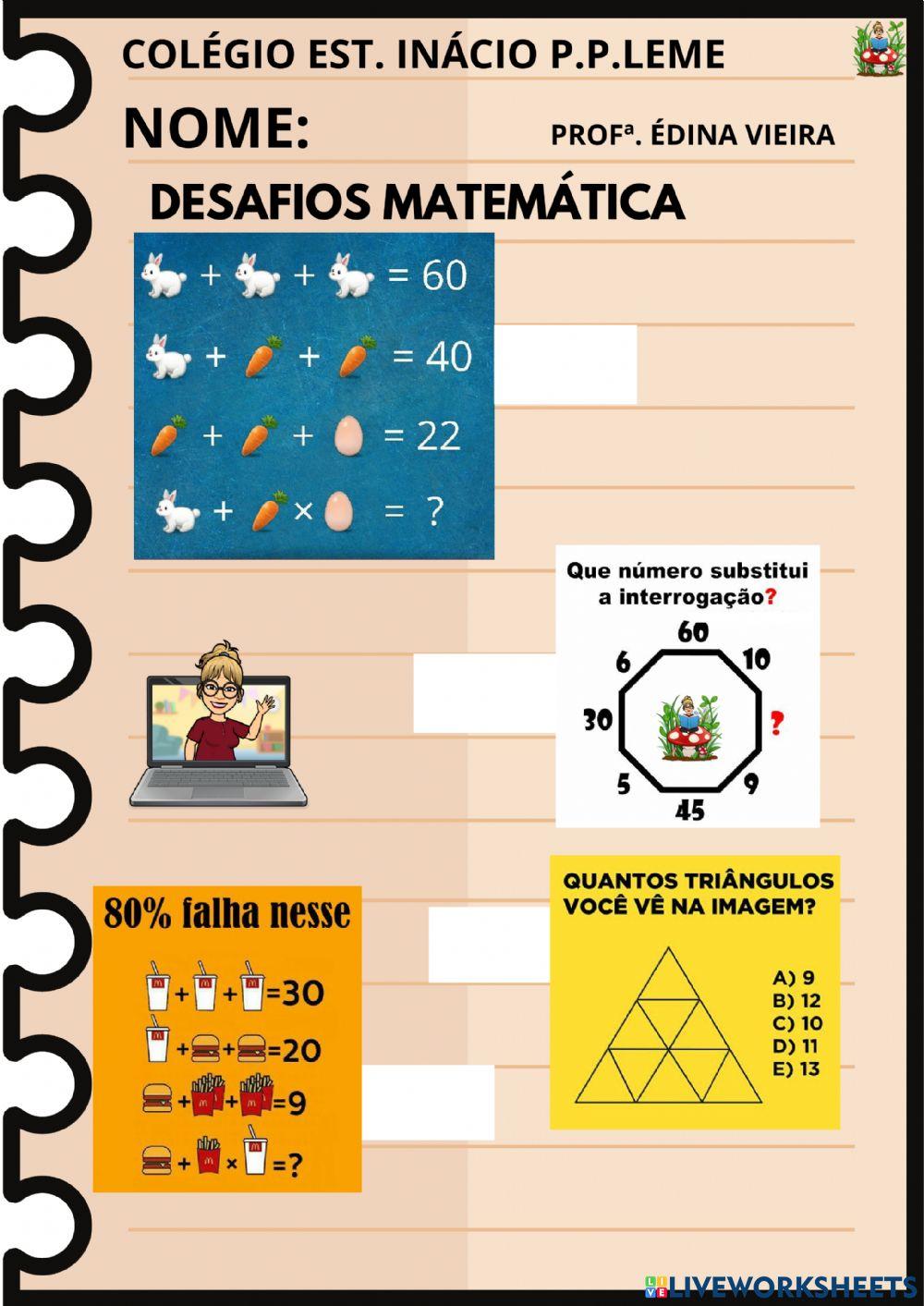 Desafios matemáticas