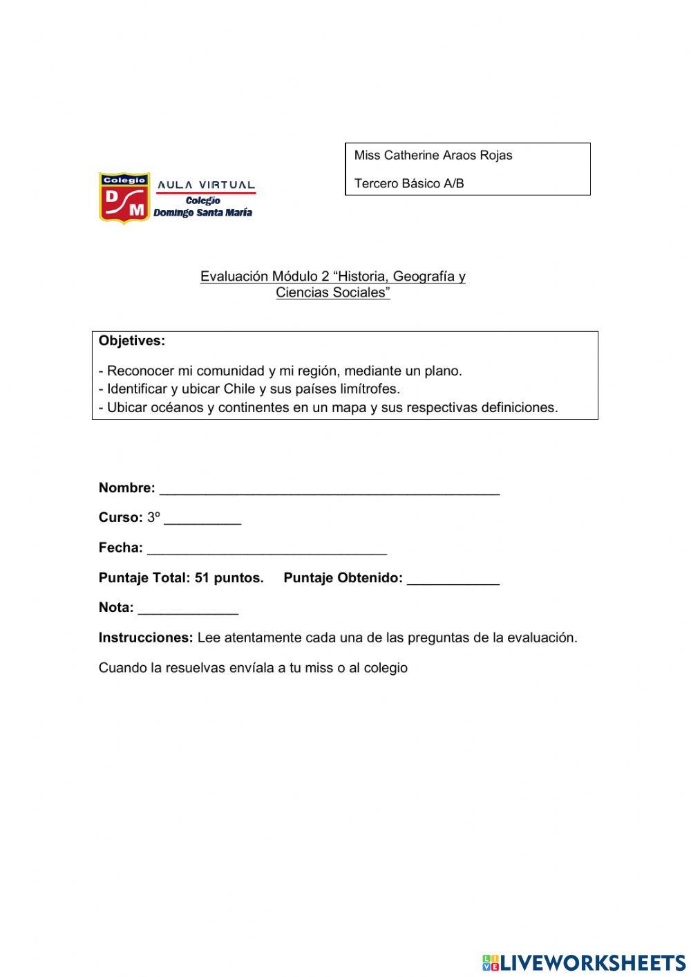 Evaluación Historia MÓDULO 2