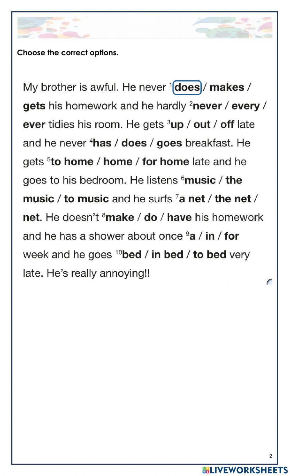 6º. unit 6. language review