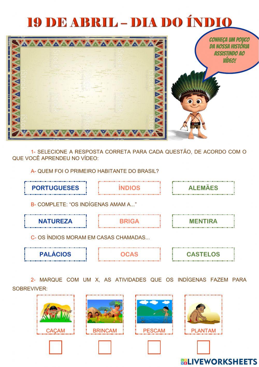 19 de abril - dia do índio