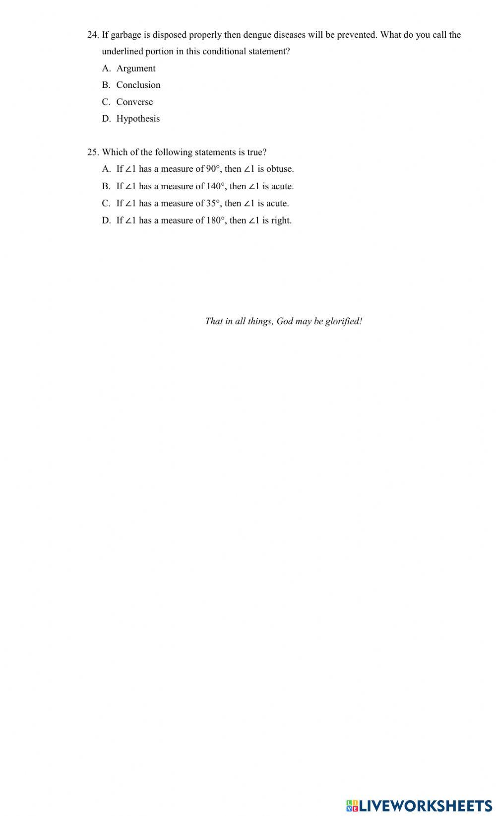 4TH QUARTER EXAM (MATH 8)