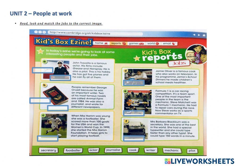 People at work - Famous people's jobs