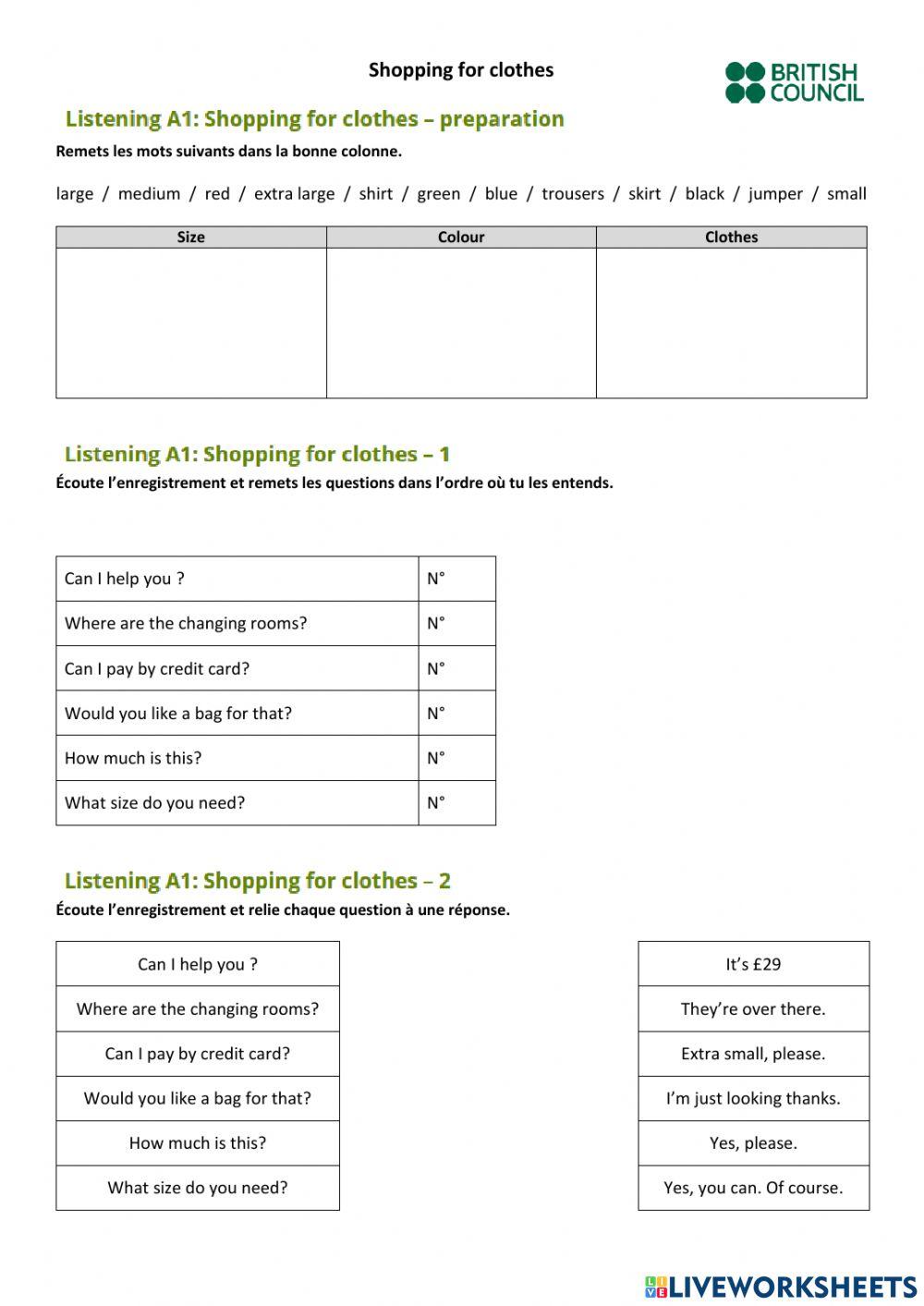 Shooping for clothes