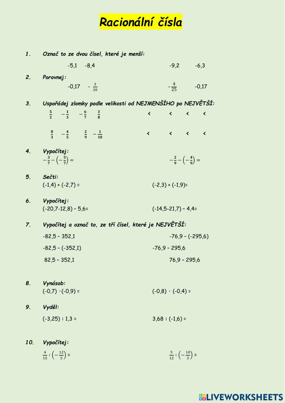 Racionální čísla
