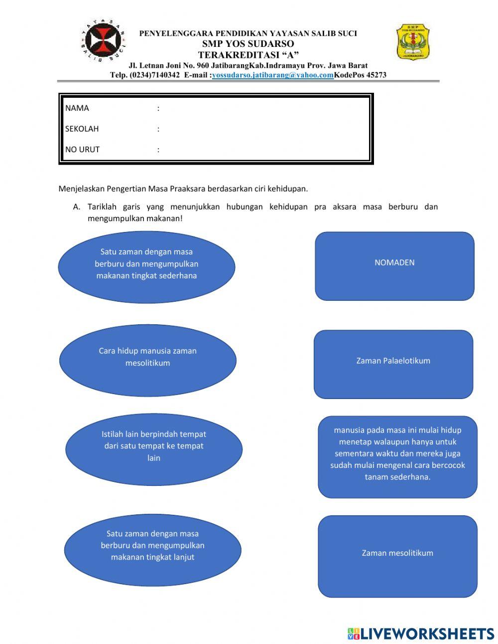 LKPD Kehidupan manusia praaksara