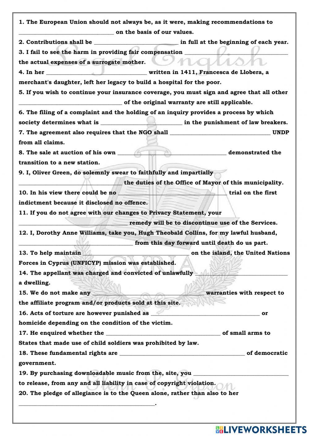 Legal Doublets in English