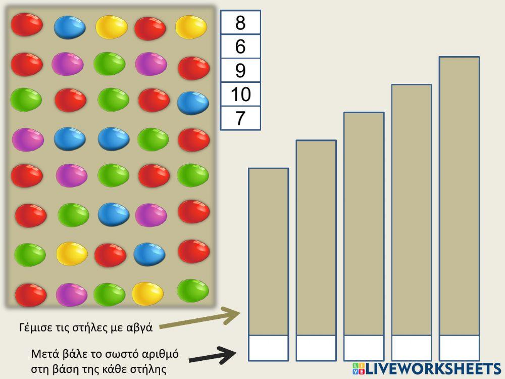 Γεμίζω και μετράω αβγά 5-10