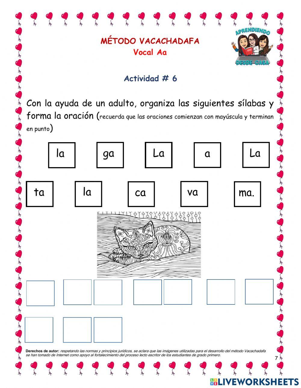 Vacachadafa actividad 6 vocal a