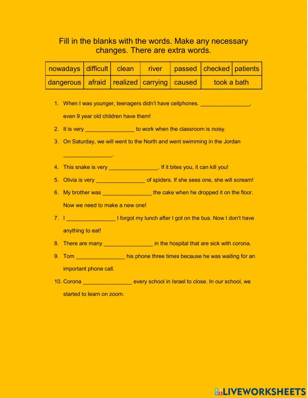 Vocabulary Did You Wash Your Hands