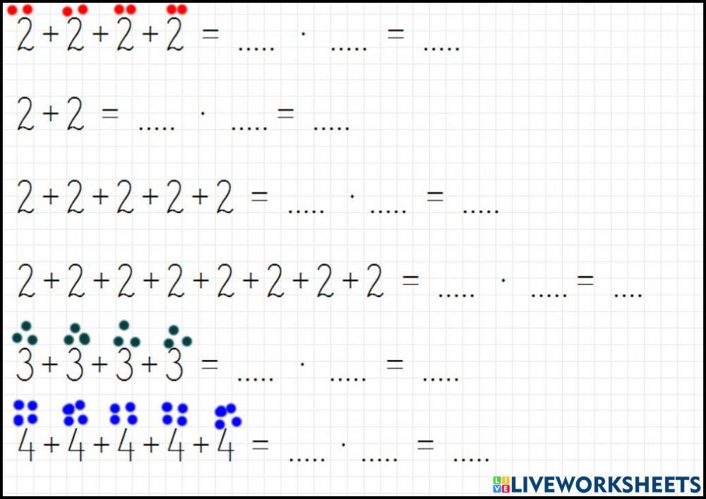 Mnożenie jako skrócone dodawanie