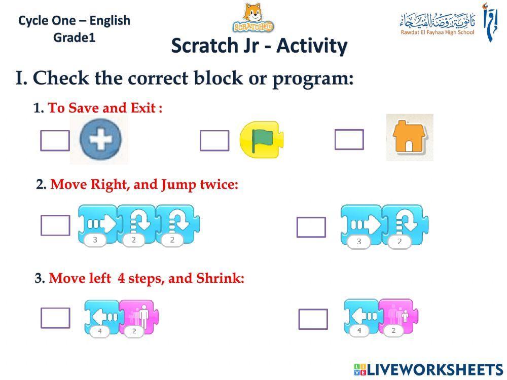 Grade1 Scratch jr Activity