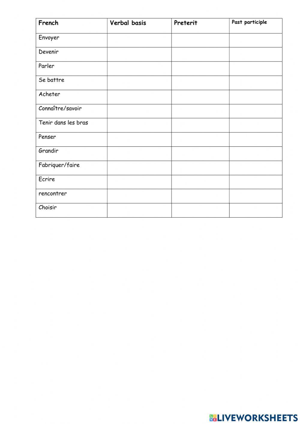 5°- verbes entiers B