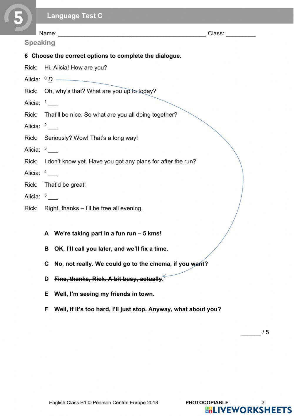 English Class B1 Unit 5