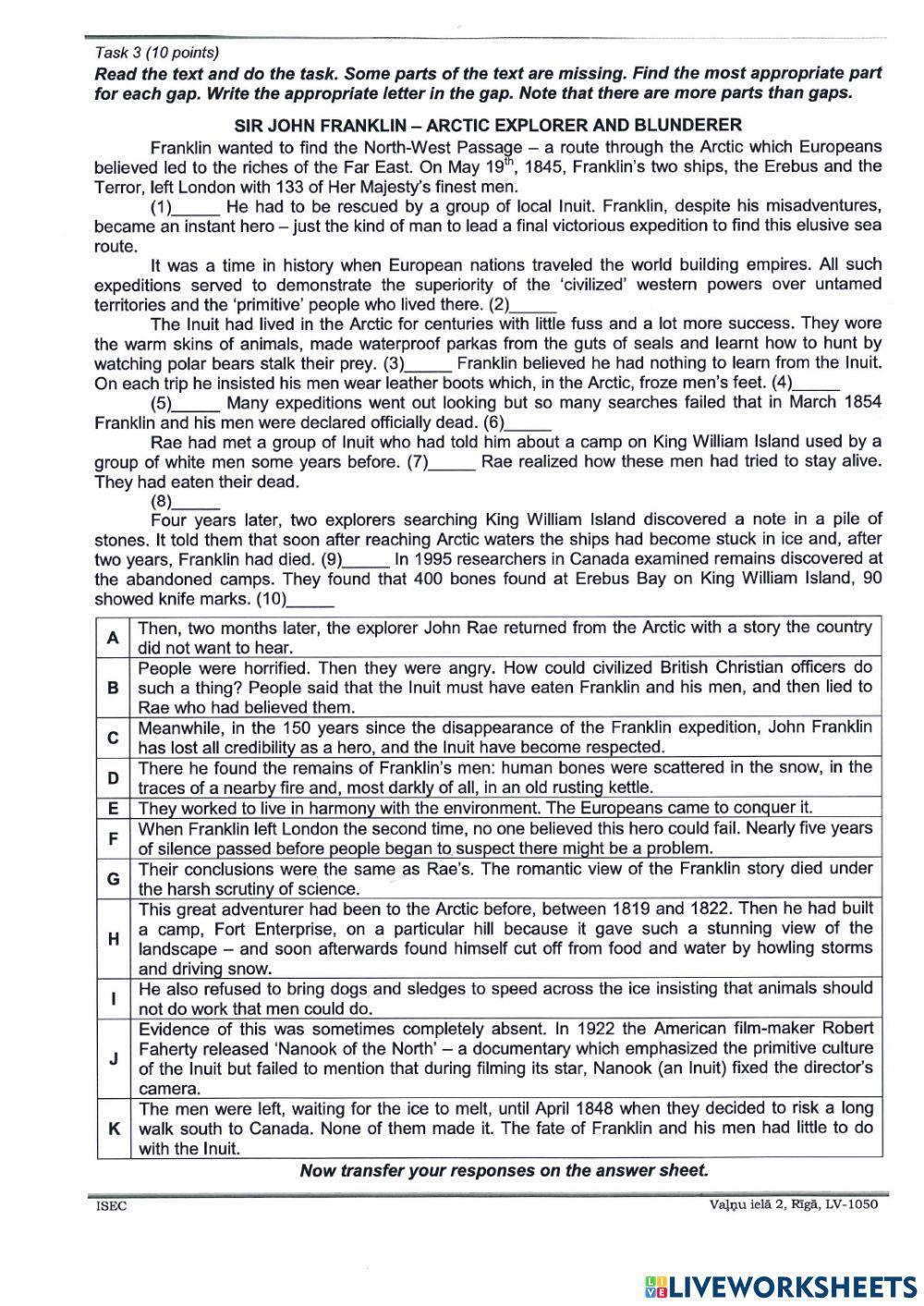 Sir John Franklin- Arctic explorer and blunderer