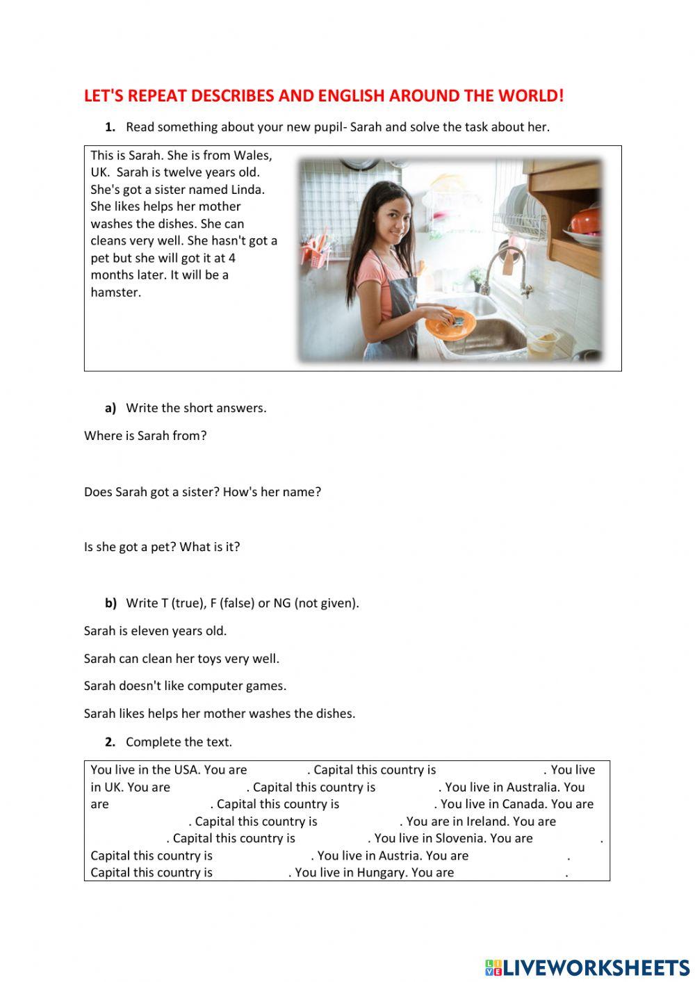 Describes and English around the world