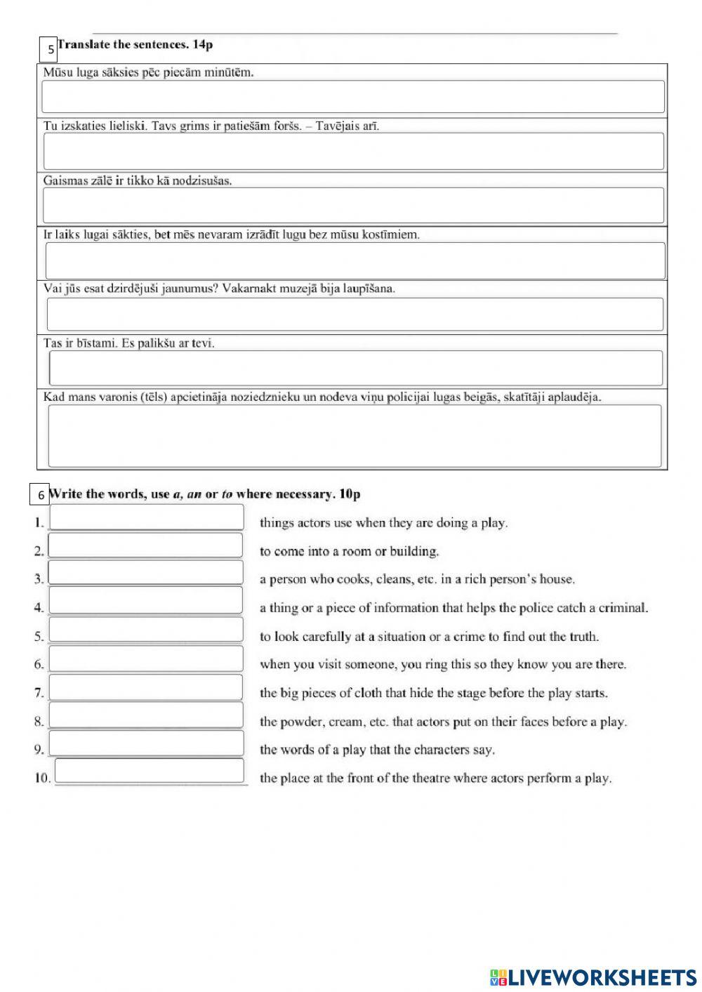 FF5 Unit 2 Vocabulary Test