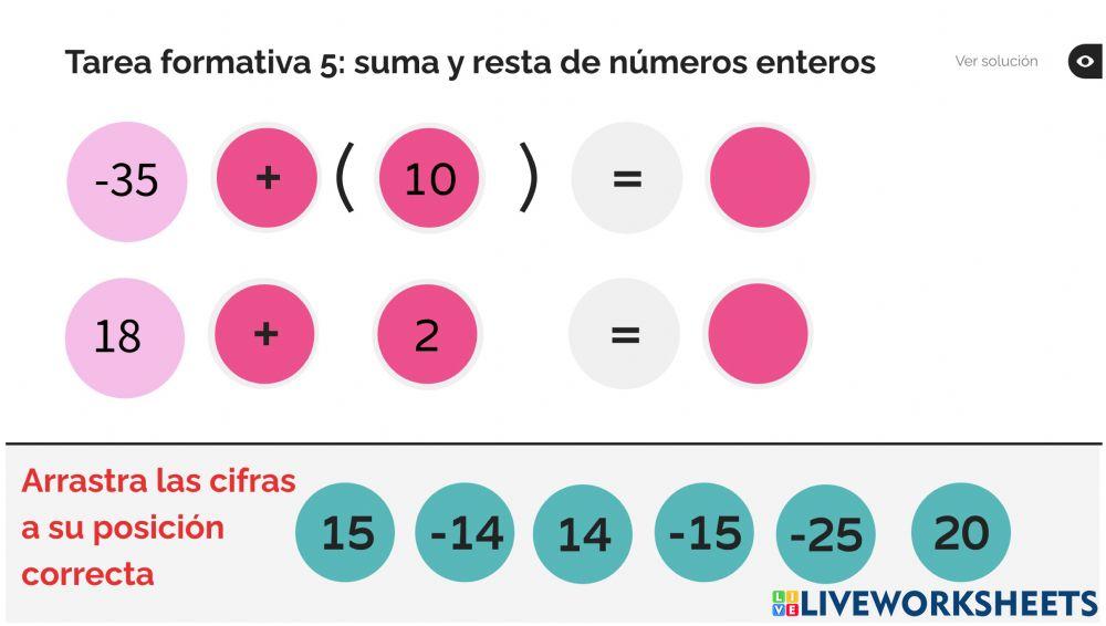 Suma y Resta de números enteros