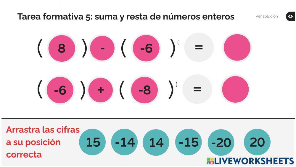 Suma y Resta de números enteros