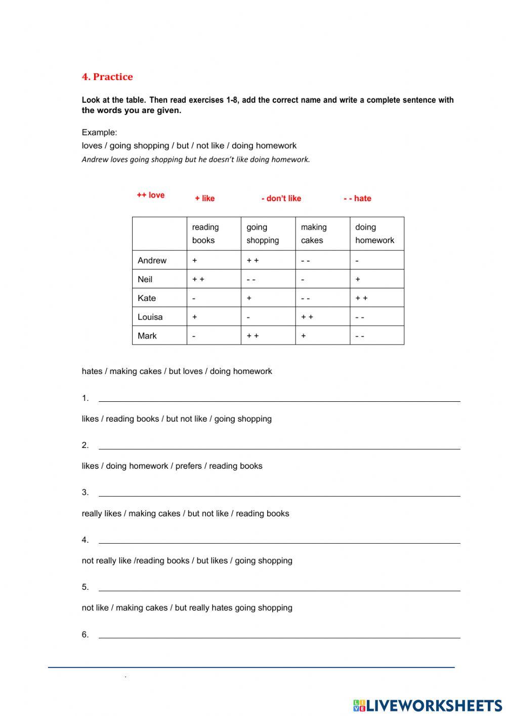 What i like - listening comprehension 3
