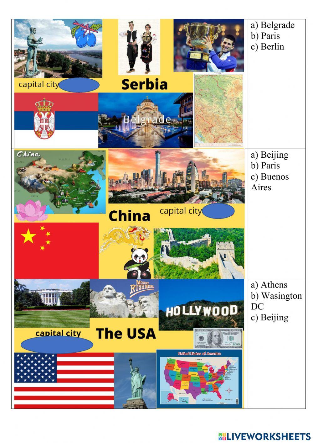 Contries and capital cities