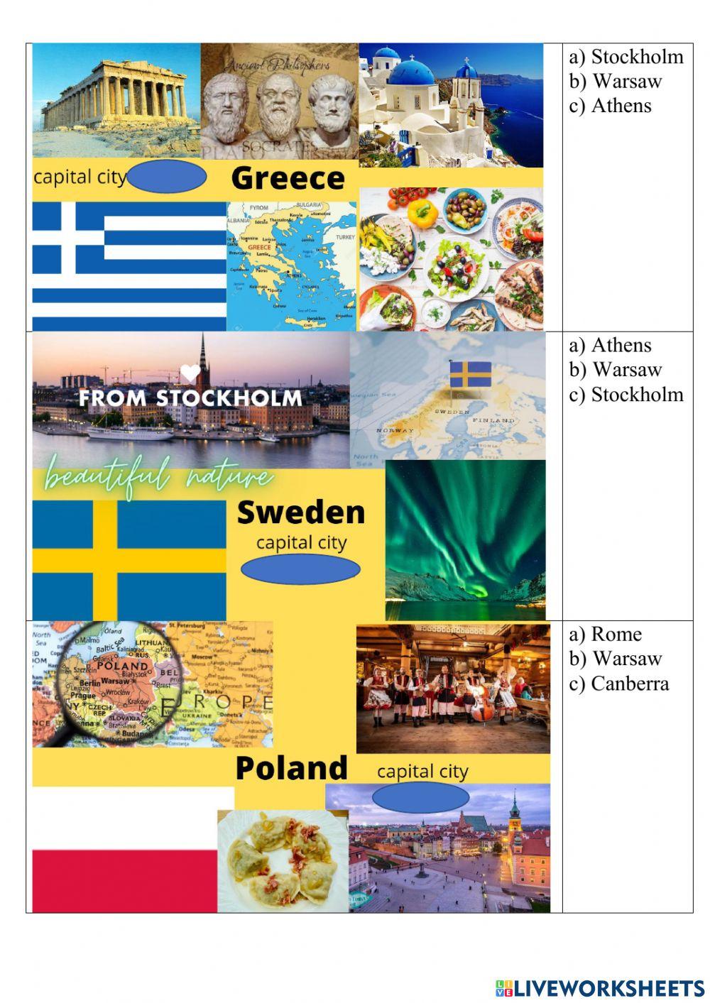 Contries and capital cities