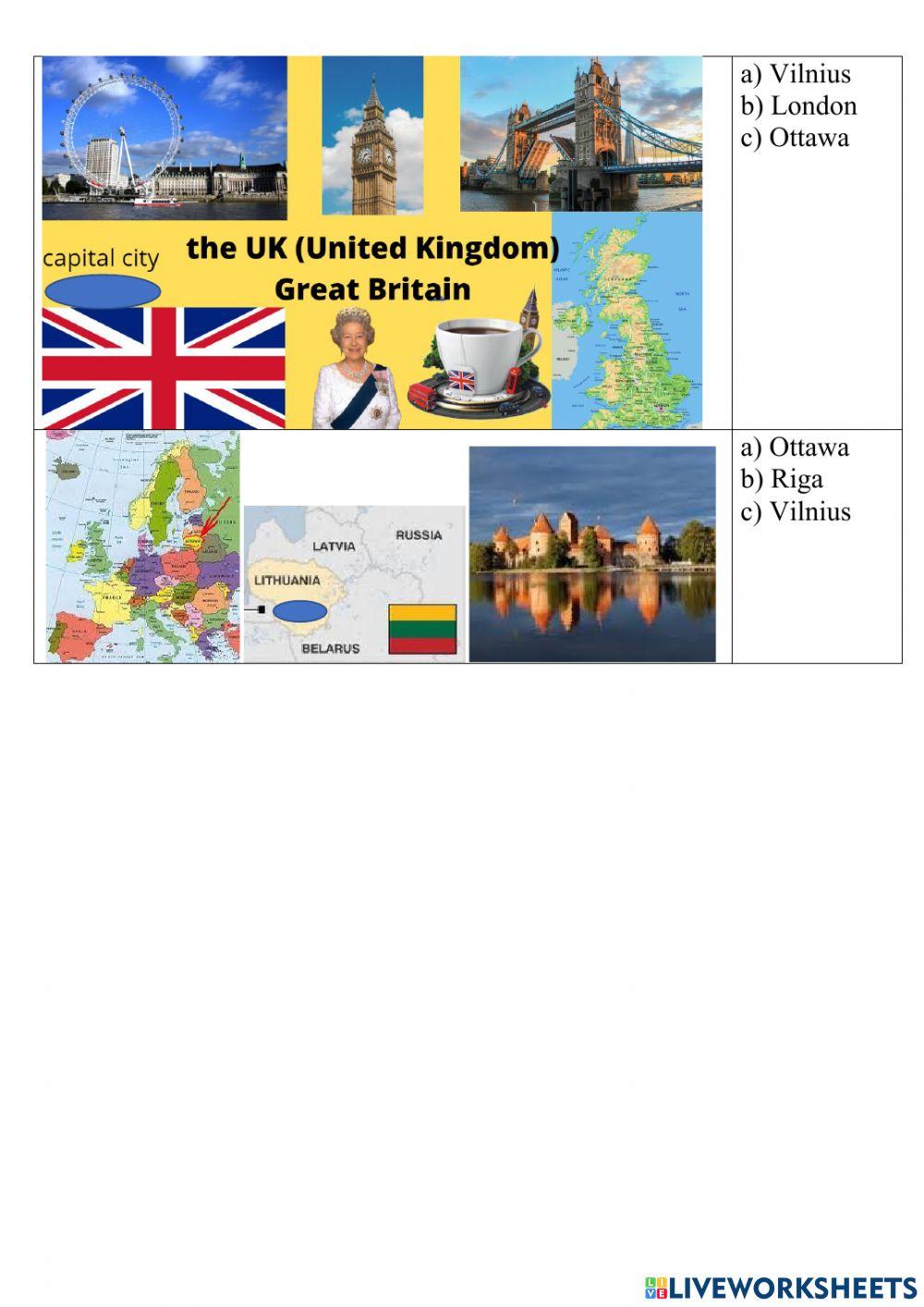 Contries and capital cities