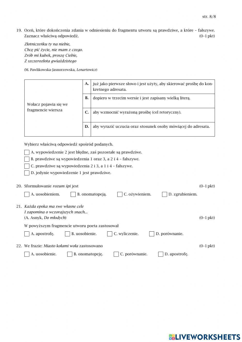 Środki stylistyczne w praktyce