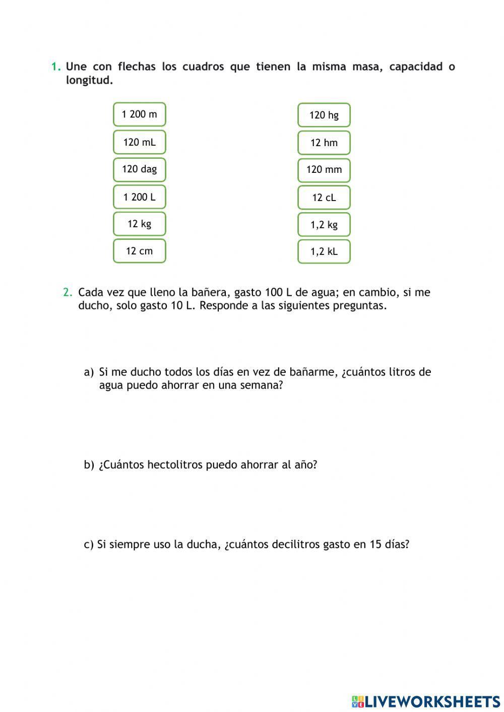 Repasa y Comprueba lo aprendido Tema 9 Mates 4º