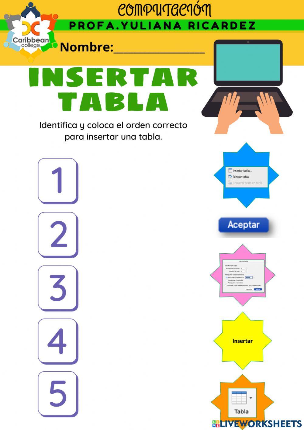 Insertar tabla