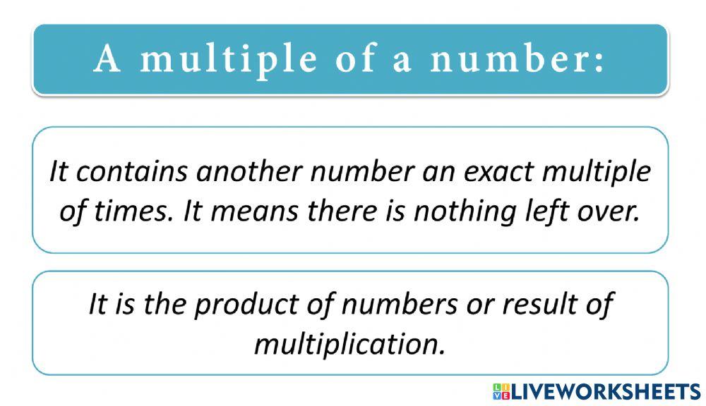 Multiples of 1 Multiples of 1