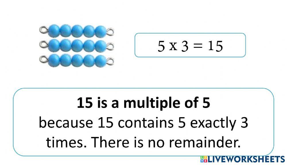 Multiples of 1 Multiples of 1