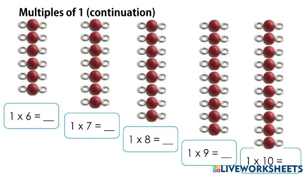 Multiples of 1 Multiples of 1